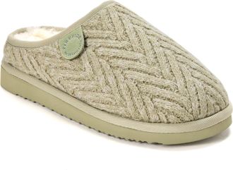 Dearfoams Fireside by Dearfoams Womens Greta Genuine Shearling Knit Clog Slipper