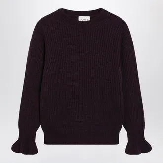 Douuod Maglione viola m&eacute;lange in misto lana