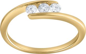 LuvMyJewelry Trilove 0.25 Ct 10K Gold Diamond Ring