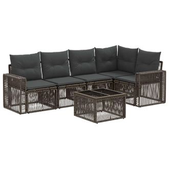 vidaXL Conjunto De Sof&aacute;s De Jard&iacute;n 6 Pcs Gris Y Gris Oscuro Vidaxl