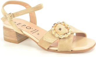 Repo High Heel Sandal - Dames - Sandalen met hakken - Beige - 36 EU - Su&egrave;de - Schoenen