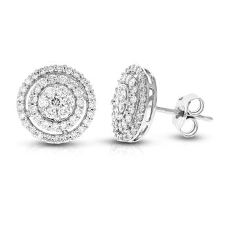 Vir Jewels 1 cttw Lab Grown Diamond Composite Earrings in 14K White Gold With Push Backs For Women
