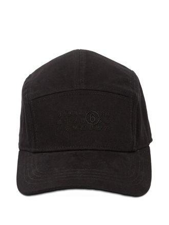 Maison Margiela Cappello da baseball in cotone con logo - Nero