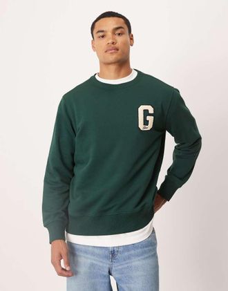 GANT Felpa verde scuro con logo college