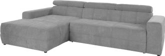 Domo Collection Ecksofa »Brandon grosse Ausführung B/T/H: 289/177/80 cm, auch in Leder und Cord« mit Kopfteilverstellung, wahlweise Sitztiefenverstellung, L-Form