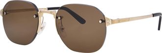 Cartier Santos de Cartier Brown Round Mens Sunglasses CT0459S 006 53