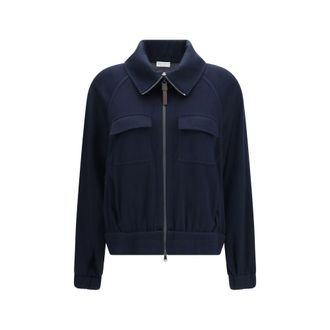 Brunello Cucinelli Blue Cotton Womens Sweatshirt