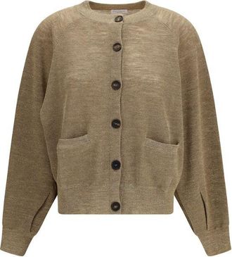 Brunello Cucinelli Beige Linen Womens Cardigan