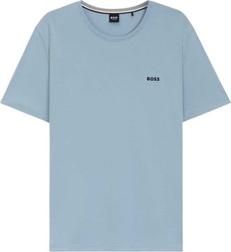 HUGO BOSS Heren T-shirt met ronde hals en korte mouwen in mix-and-match-stijl (Blauw)