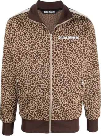 Palm Angels Leopard Track Jacket Brown White PMBD001S22FAB0076103