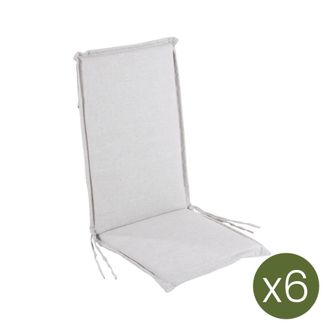 ED&Egrave;N JARD&Iacute; Pack de 6 cojines para sill&oacute;n de jard&iacute;n reclinable olefin gris claro