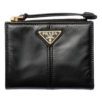 Prada (WMNS) PRADA FW25 Small Leather Wallet Black 1ML050-2CYR-F0002