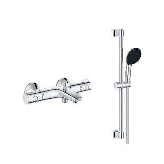 GROHE Pack Mezclador Termost&aacute;tico De Ducha Para Ba&ntilde;o + Rociador + Barra De Ducha + Flexible Grotherm 800 Y Tempesta