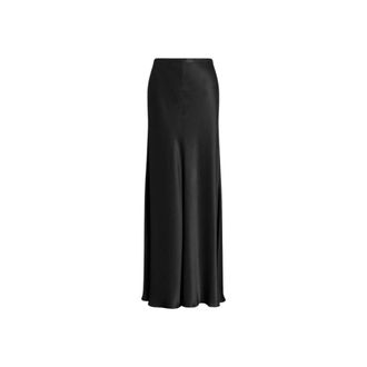 Alberta Ferretti Shiny Satin Skirt - female - Alberta Ferretti - Maxi Skirts - Black - 2XL - Skirts