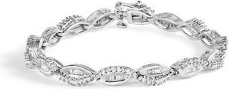 House of Brilliance 14K White Gold 2.00 Cttw Diamond Swirl and Pear Shape Link Bracelet at Nordstrom