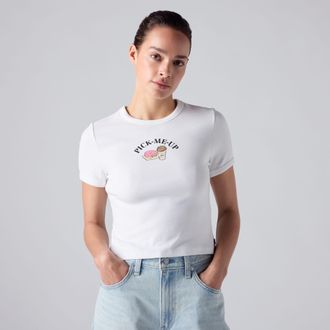 Levi's Graphic Hayes Cropped Tee - Womens - L - White