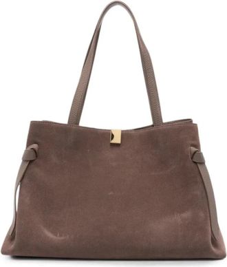 Yuzefi Gyoza Tote Bag - Dames - Shoppers - Bruin - ONE Size - Su&egrave;de - Tassen