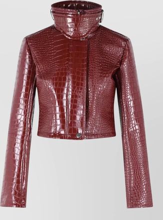 Sportmax sultan cropped jacket alligator pattern leather
