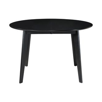 Miliboo Mesa De Comedor Extensible Redonda Negra L120-150 Cm Leena