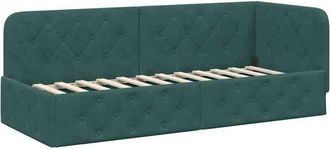 vidaXL Estructura De Cama En Esquina Verde Oscuro 80 X 200 Cm Vidaxl