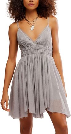 Free People Delia Asymmetric Raw Hem Cotton Dress in Raindrops at Nordstrom, Size X-Large