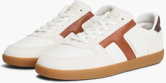Tommy Hilfiger Mens Tribeca Leather & Suede Skater Sneaker - Ecru - US 11.5 / EU 45