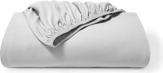 Bare Home Organic Cotton Jersey Fitted Sheet in Cloud Grey at Nordstrom, Size Twin X-Long