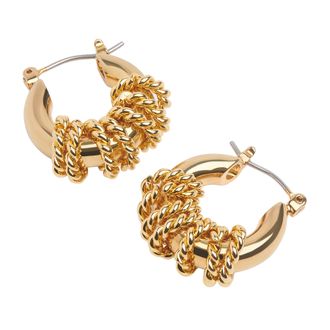 Whistles Twisted Ring Tubular Hoop Earrings - Gold