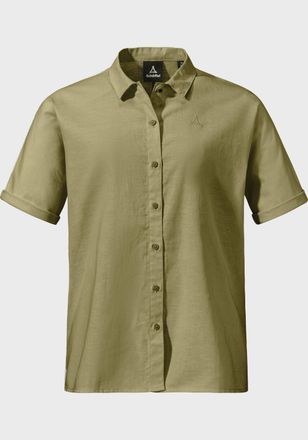 Sch&ouml;ffel Outdoorbluse SCH&Ouml;FFEL Urban Blouse Style Kalmen WMS, Damen, Gr. 36, gr&uuml;n (4605, gr&uuml;n), Oberstoff: 73% Baumwolle 27% Hanf, bequem, V-Ausschnitt, Blusen