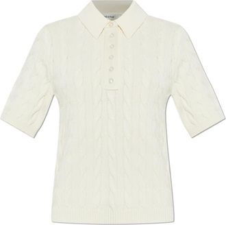 Gestuz Gzthilla Polo - Dames - V-hals truien - Beige - L - Polyester - Truien & Vesten