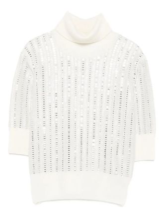 Ermanno Scervino Verfraaide top met col - Wit