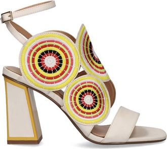 Ex&eacute; Womens Lucia Ice Block Heel Sandal In Beige