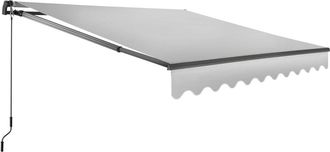TecTake Toldo con brazo articulado y soporte pared, 250 x 200 cm, gris claro