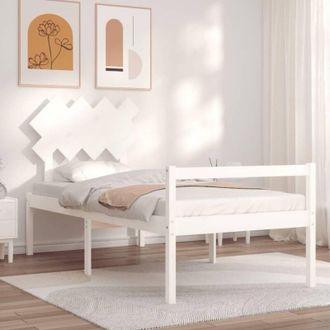 vidaXL Senior Bed without Mattress White Single Solid Wood vidaXL