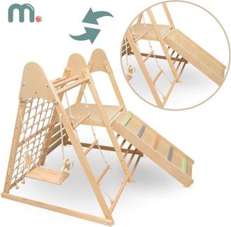 OEM Area Giochi - Mamabrum - Xl 5 In 1 - Scivolo - Altalena - Muro Di Arrampicata