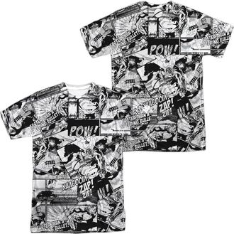 Gildan Superman Comic Strips (Front/Back Print) Short Sleeve Adult 100% Poly Crew Tee / T-Shirt