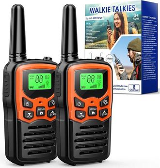 OEM Walkie-talkies Digitales De Largo Alcance (8 Km), Pantalla Lcd, Sonido Digital, Comunicaci&oacute;n Y Juego De Acci&oacute;n Para Aventuras Al Aire Libre, Clip Para