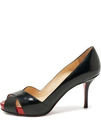 Christian Louboutin Shelley criss-cross pumps - women - Calf Leather/Calf Leather/Calf Leather - 36.5 - Black