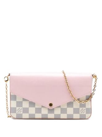 Louis Vuitton 2019 Damier Azur Calfskin Pochette Felicie crossbody bag - Roze
