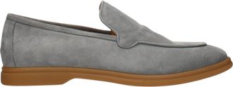 Eleventy Gray Leather Slip-On Mens Loafers