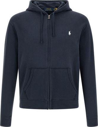 Ralph Lauren Blue Loopback Cotton Hoodie
