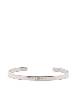 Maison Margiela Bracciale rigido inciso - Argento