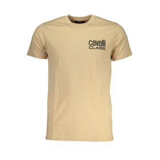 Cavalli Beige Katoenen Heren T-shirt