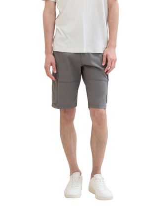 Tom Tailor Bermudas TOM TAILOR, Herren, Gr. 29, N-Gr, grau (castlerock grau), Obermaterial: 97% Baumwolle, 3% Elasthan, unifarben, regular fit kniefrei, Hosen Be