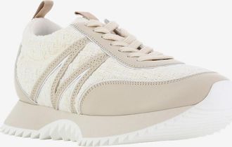 Moncler Niedrige Sneakers aus Tweed und Leder Pacey