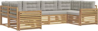 vidaXL Conjunto De Sof&aacute;s De Exterior 6 Uds. Blanco Y Gris Claro Vidaxl