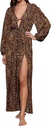 L'agence Sara Maxi Cover-Up Dress In Leopard