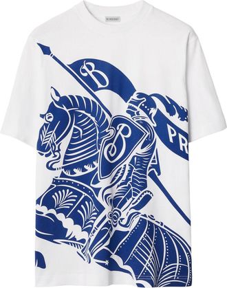 Burberry Equestrian Knight-motif cotton T-shirt - men - Cotton - L - White