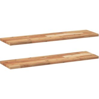 vidaXL Estante Flotante 2 Uds Madera Acacia Acabado Aceite 100x20x2 Cm Vidaxl