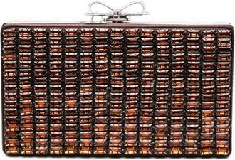 Self Portrait Pochette Crystal Brown Chaimail Clutch Bag